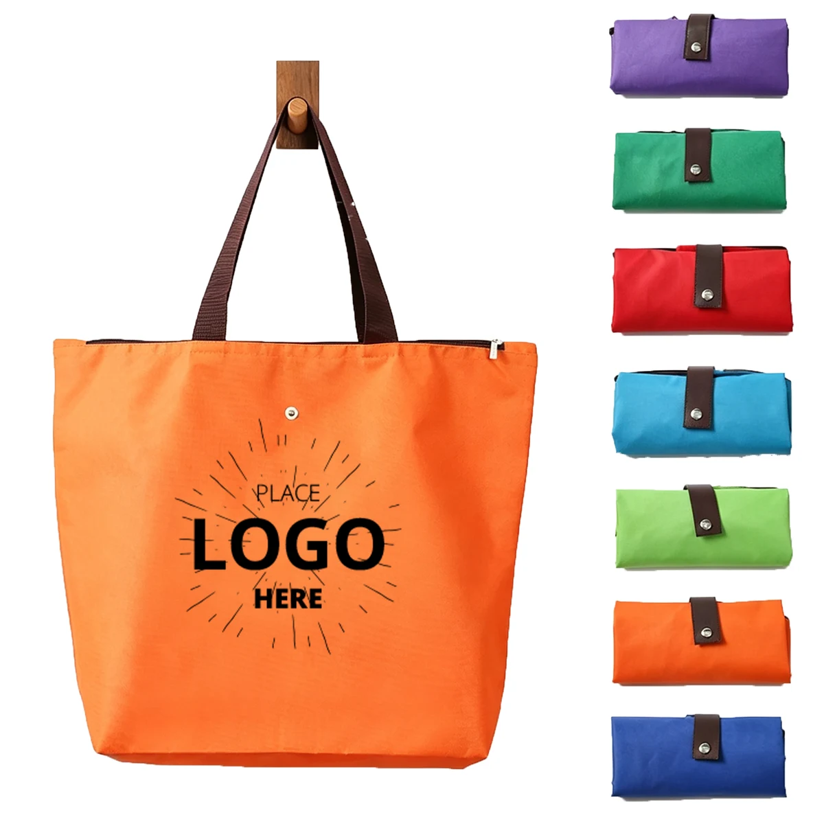Foldable Zipper Shopping Tote Bag 1