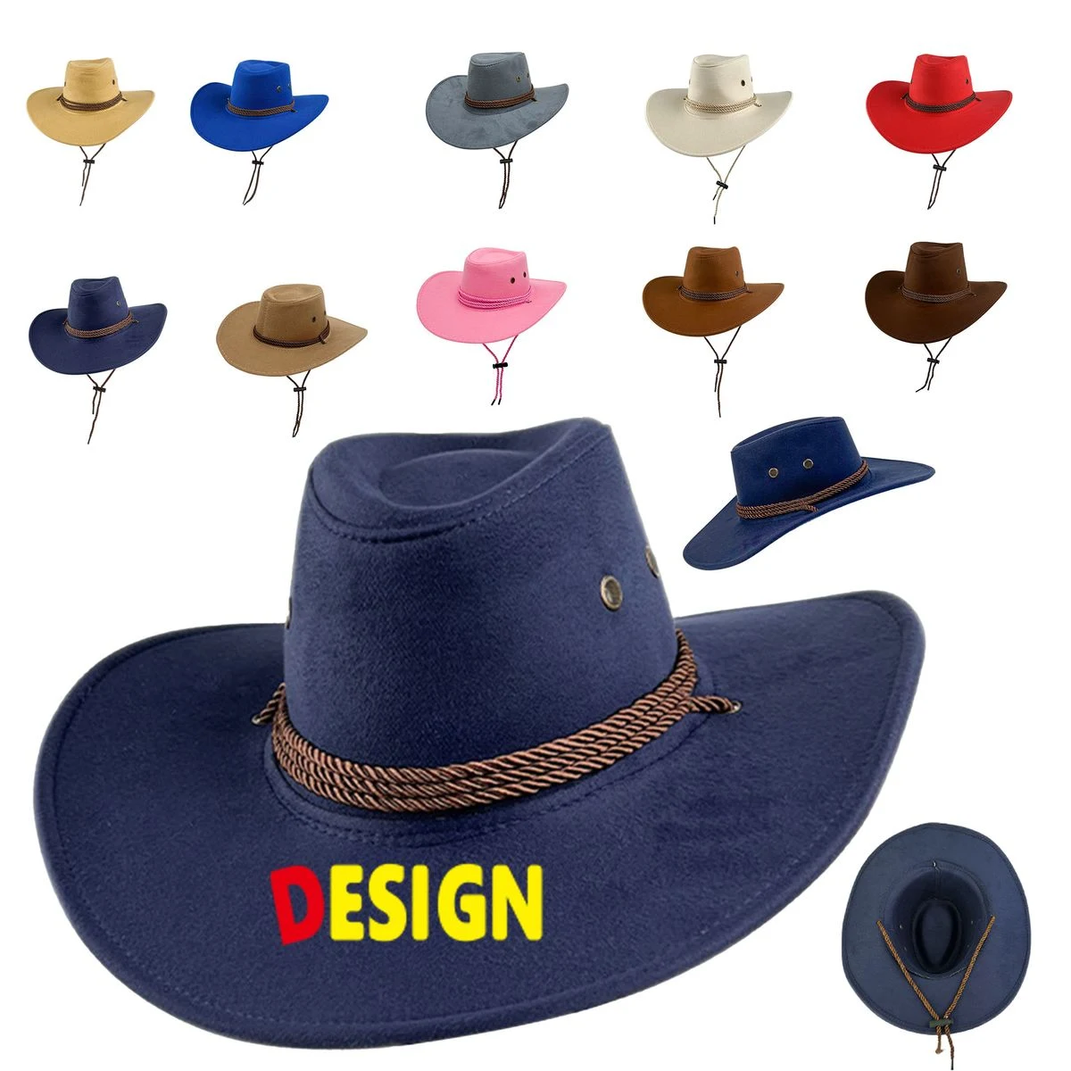 Double-Sided Suede Cowboy Hat 1