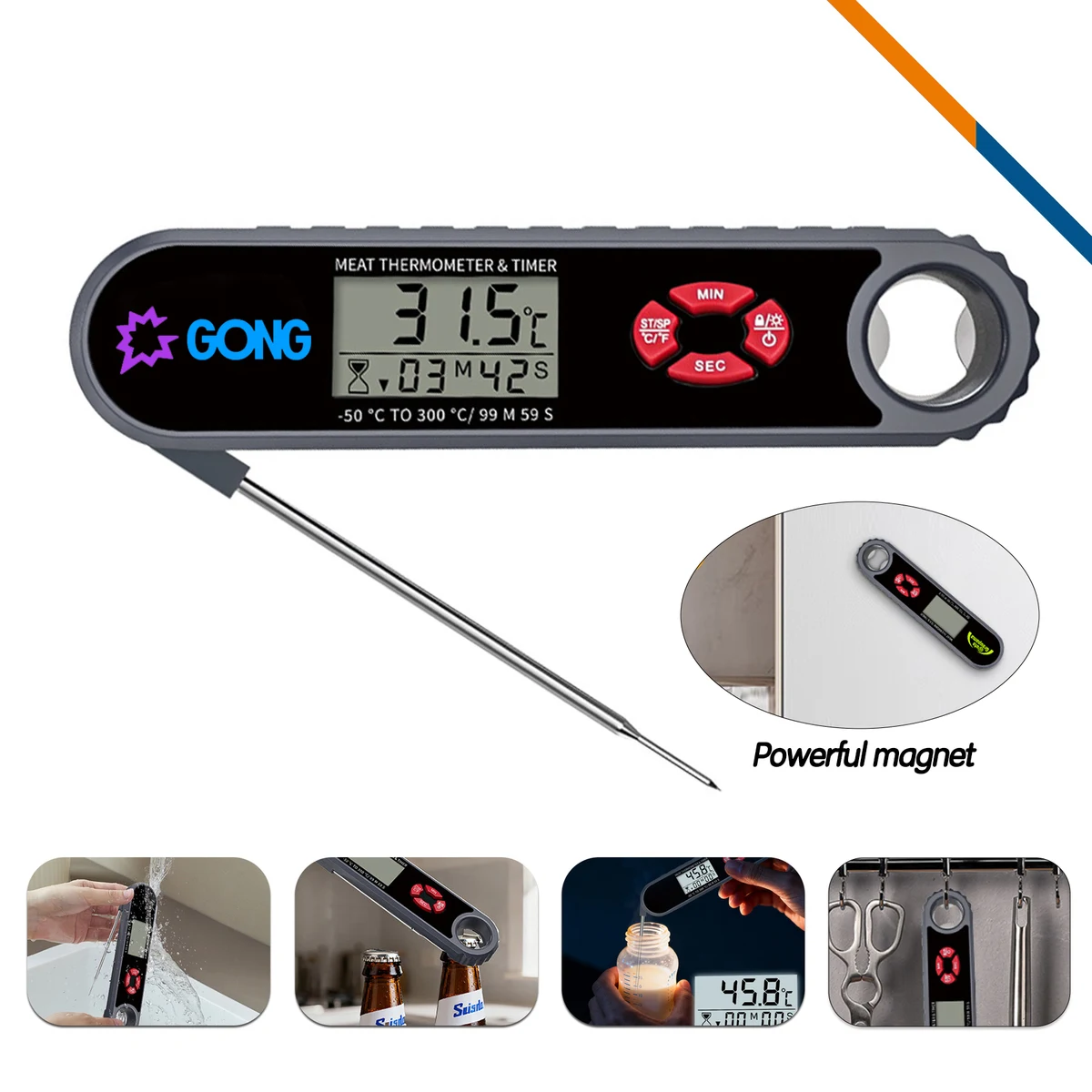 Bakezo Foldable Digital Food Thermometer 1