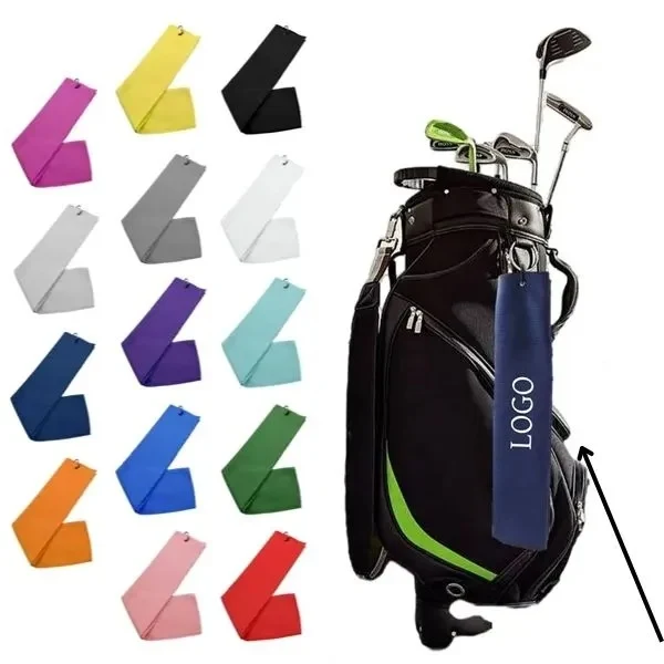 Quick-Dry Microfiber Golf Towel with Carabiner 1