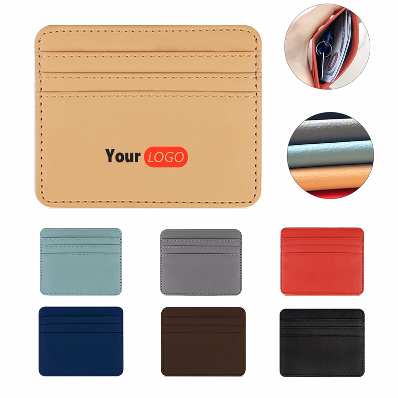 PU Leather Solid Color Card Case MOQ 50