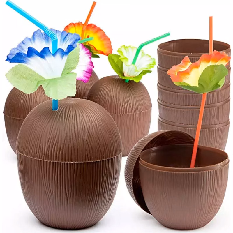 Coconut Cups With Straws