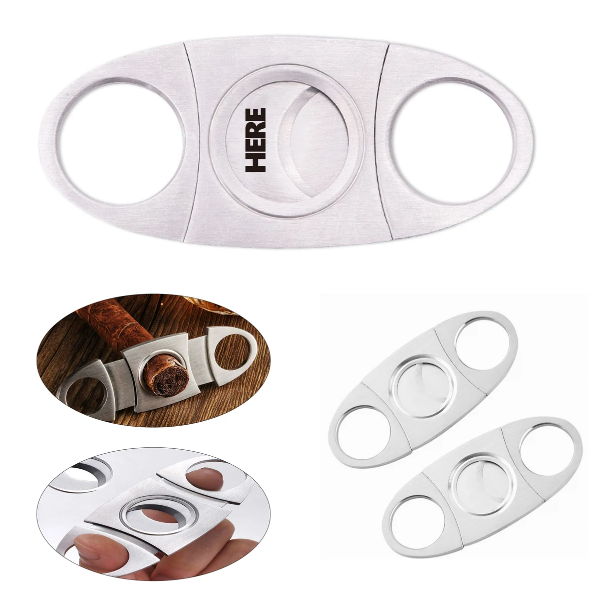 Stainless Steel Double Blade Portable Cigar Cutter 1