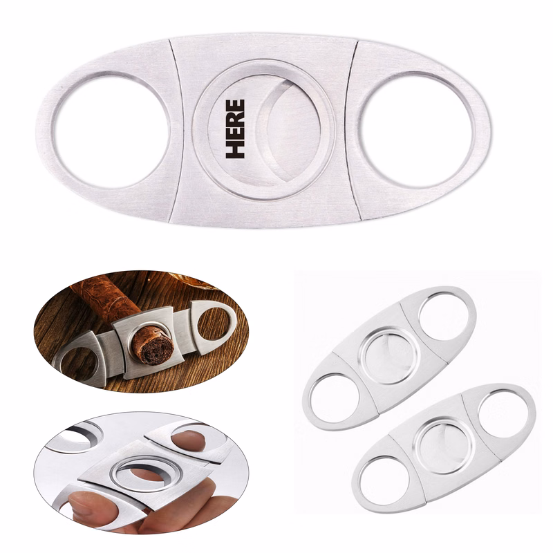 Stainless Steel Double Blade Portable Cigar Cutter