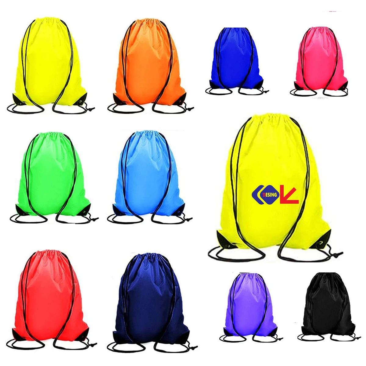 Nylon Backpack Draw String Back Bag 1