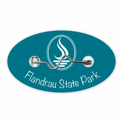 Laminated Beach/Park Badge/Permit/Admission w/ Crimp (1.375" x 2.375" Oval) Variable Data Available