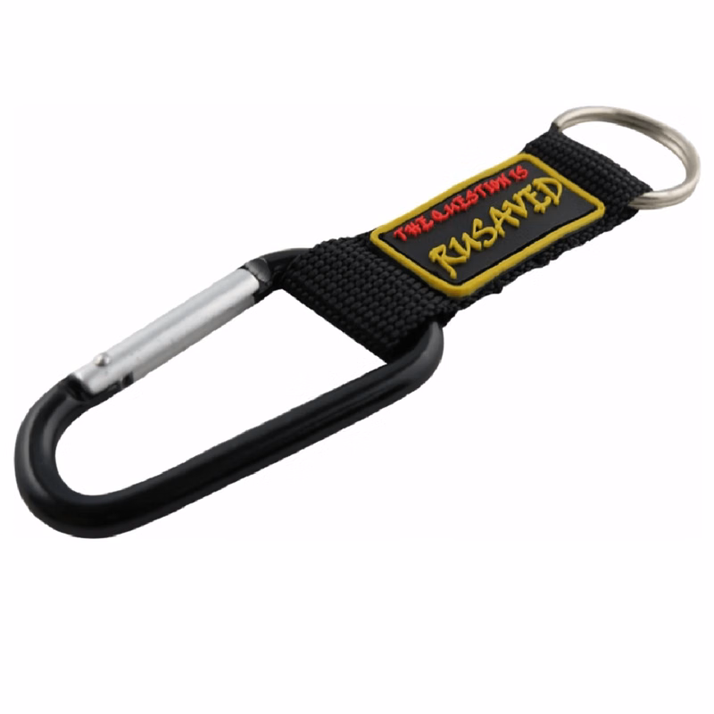 3/4" Polyester PVC Carabiner Keychain Pocket Lanyards w/ Keyring