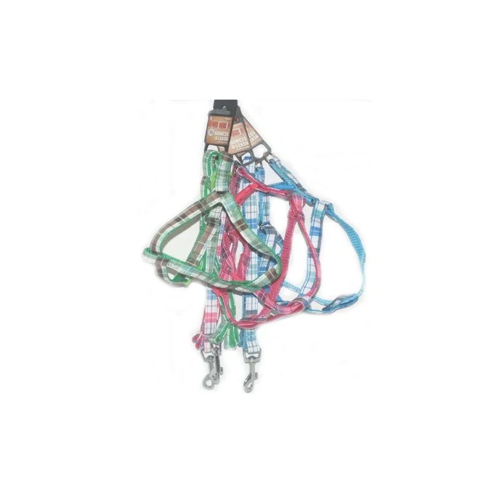 Plaid Harness & Leash Sets - Assorted Small 1