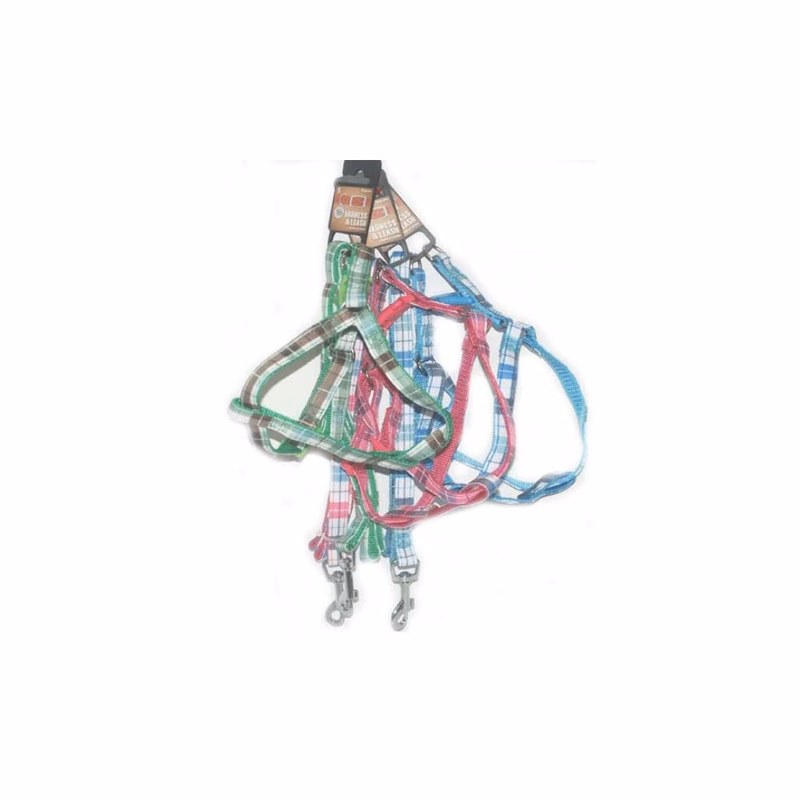 Plaid Harness & Leash Sets - Assorted Small