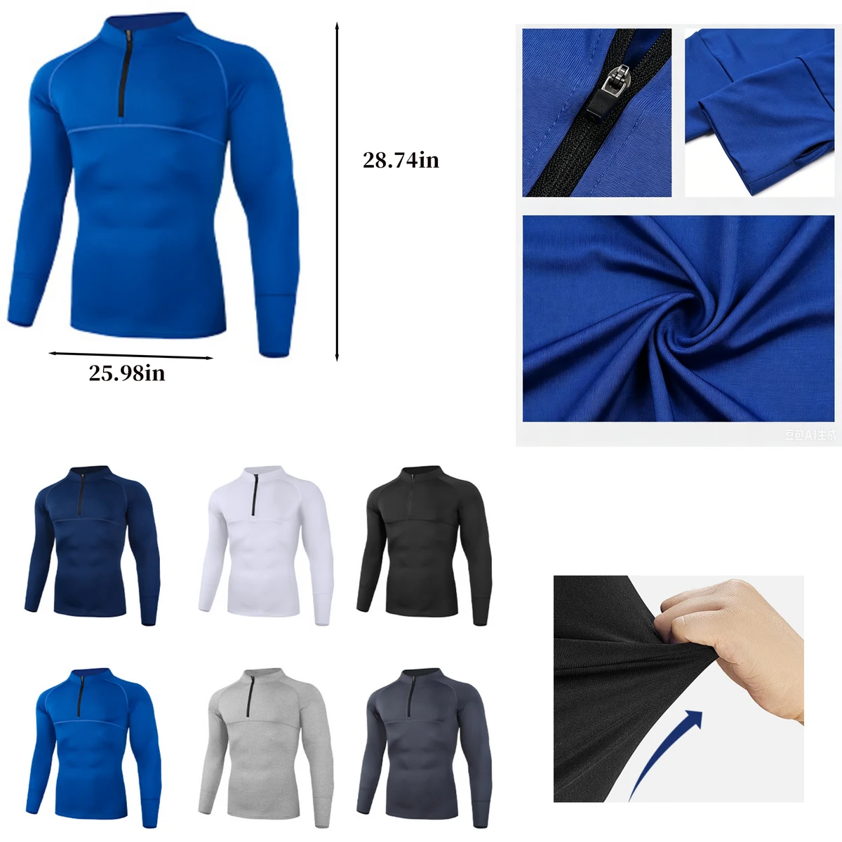 Half-Zip Stand Collar Sports Fitness Top 1