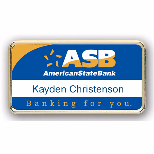 Metal Framed Badge (1.5"X2.875") (Screened & Engraved)