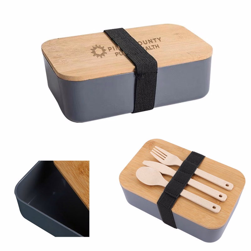 Wheat strawCustom lunch box with Utensils