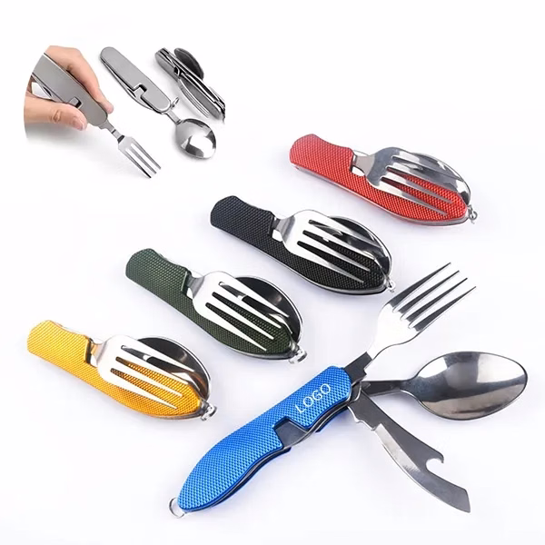 Portable Folding Cutlery Set 4-In-1 Multifunction