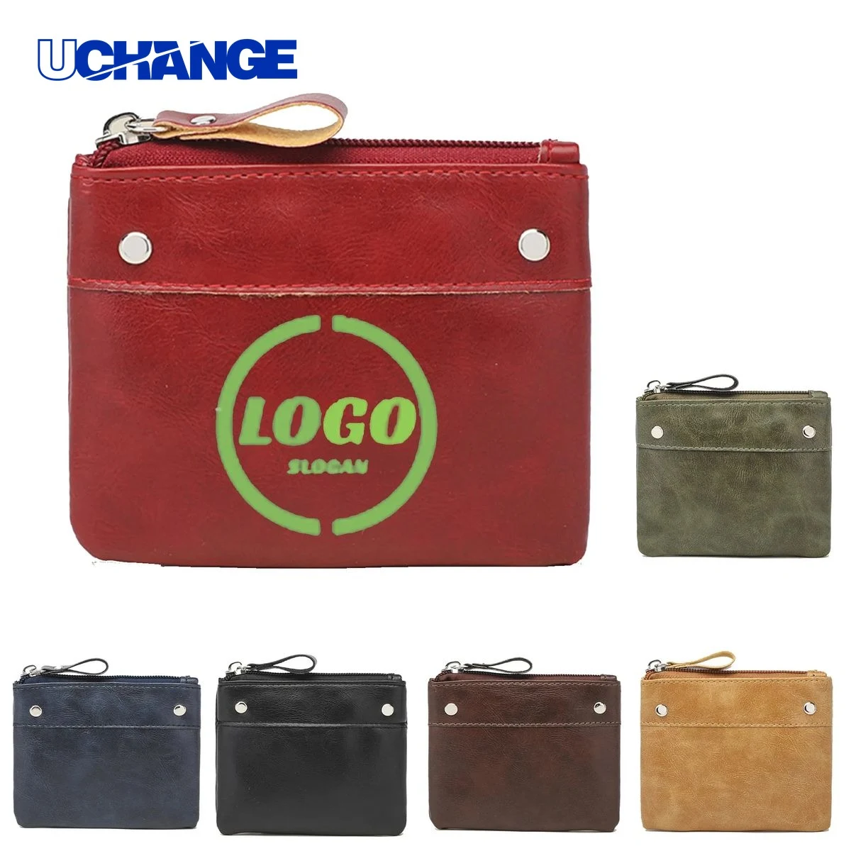 Vintage PU Coin Bag With Zipper 1