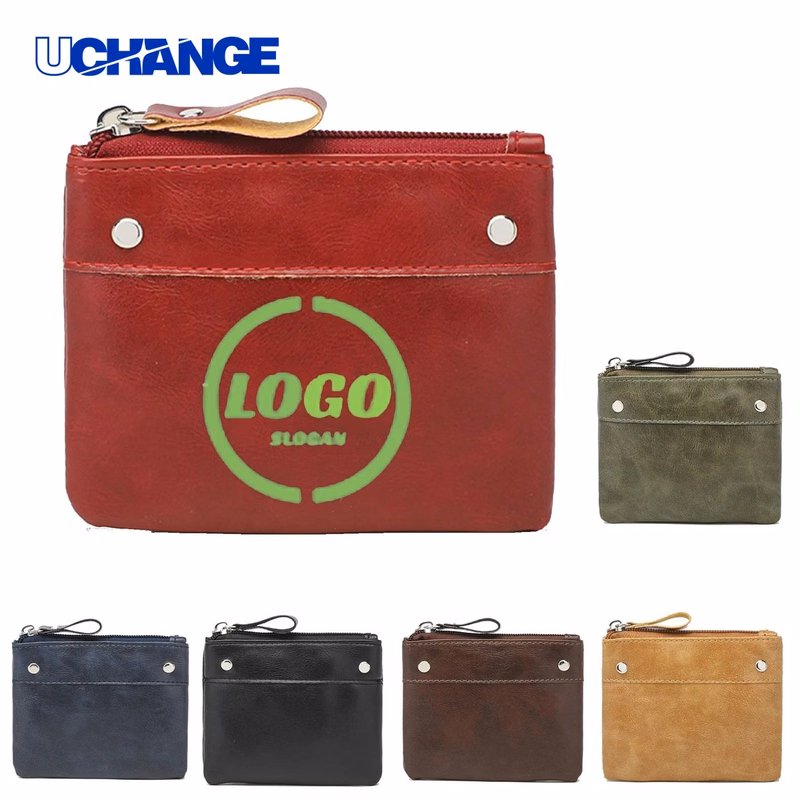 Vintage PU Coin Bag With Zipper