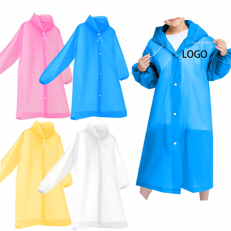 Outdoors Children Playing Eva Poncho Raincoat
