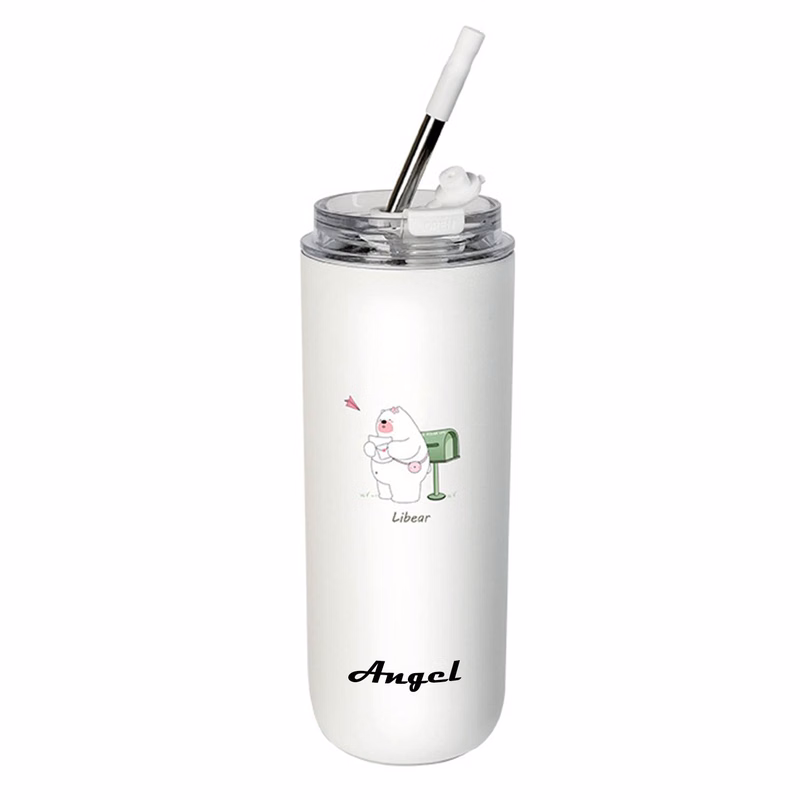 17Oz Insulated Travel Tumbler With Straw And Lids