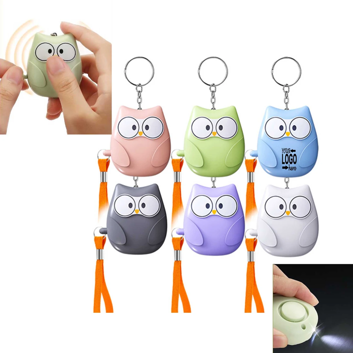 130DB Large Aloud Owl Personal Alarm Keychain 1