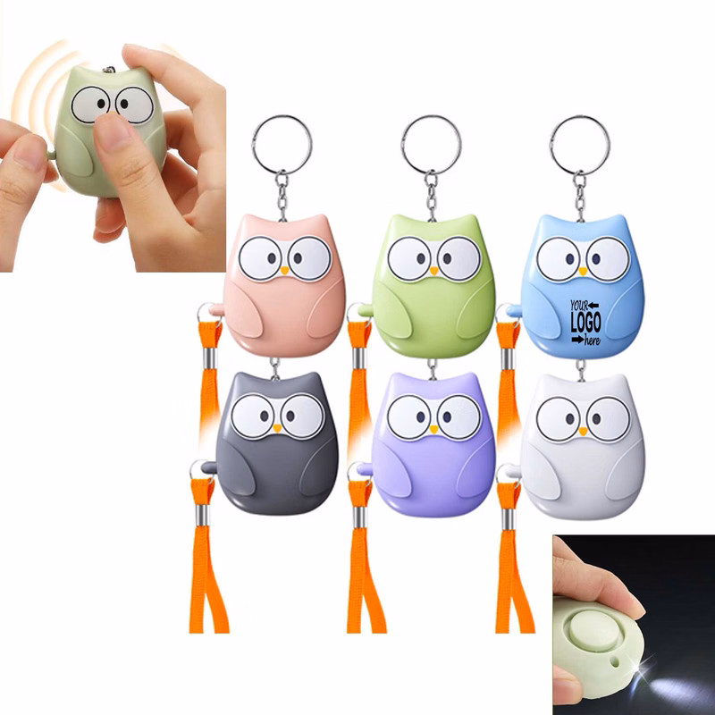 130DB Large Aloud Owl Personal Alarm Keychain