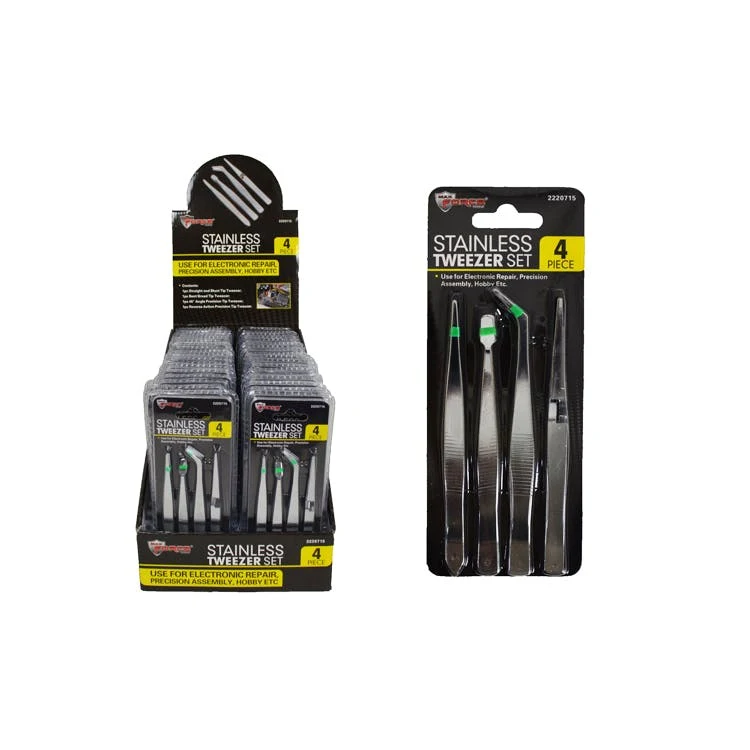 Stainless Tweezer Sets 4 Piece 1