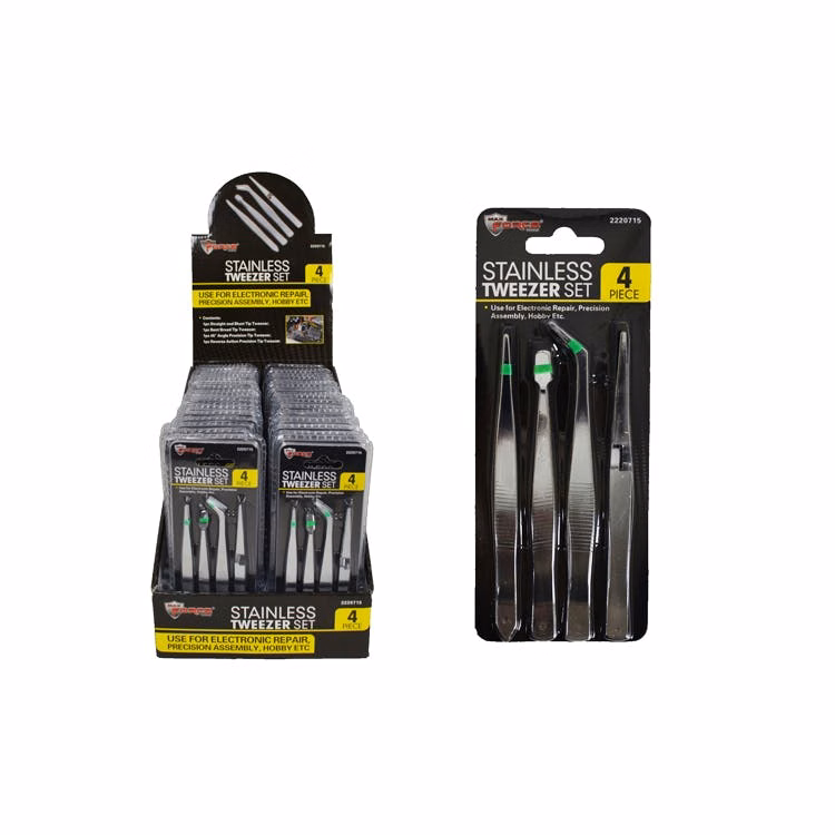 Stainless Tweezer Sets 4 Piece