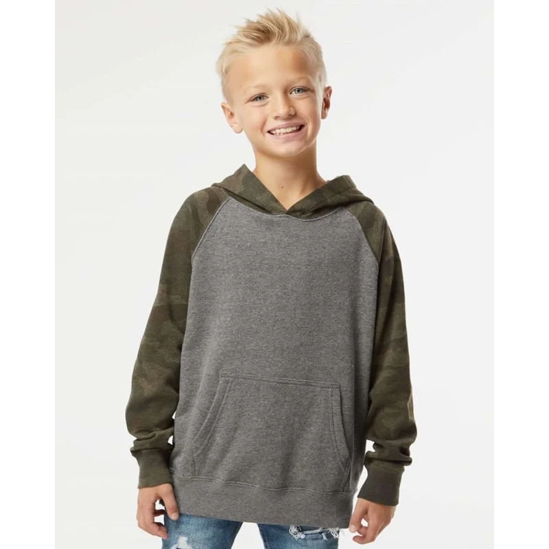 Independent Trading Co. Youth Lightweight Special Blend Raglan Hooded Sweatshirt - PRM15YSB 1