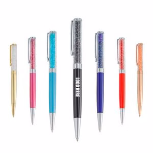 Flat Tip Metal Pen With Diamonds