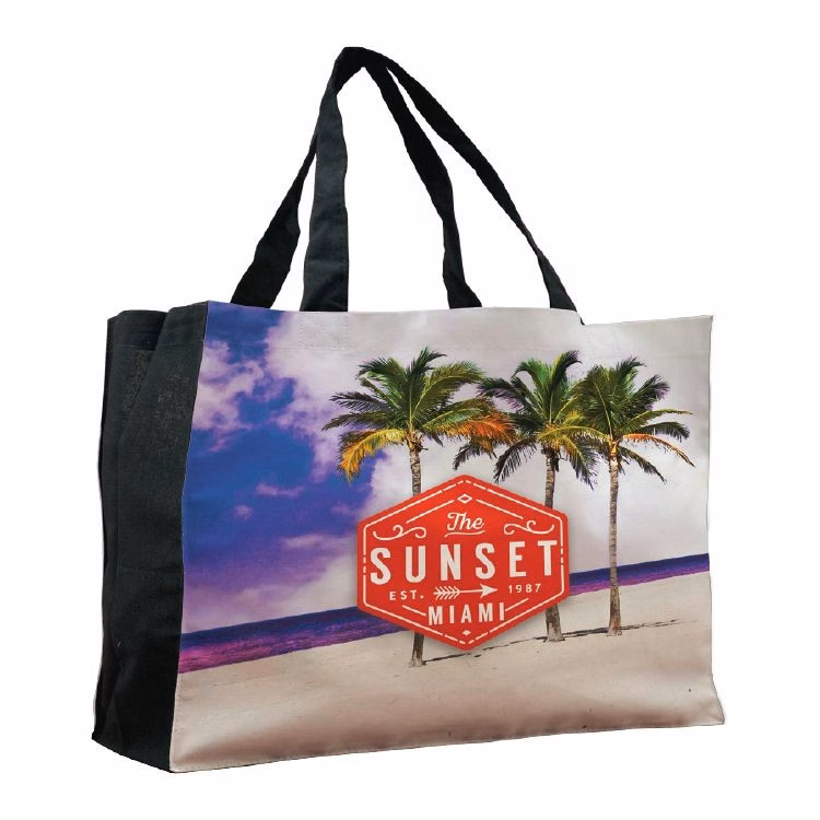 Wide Vibrant Color Cotton Tote