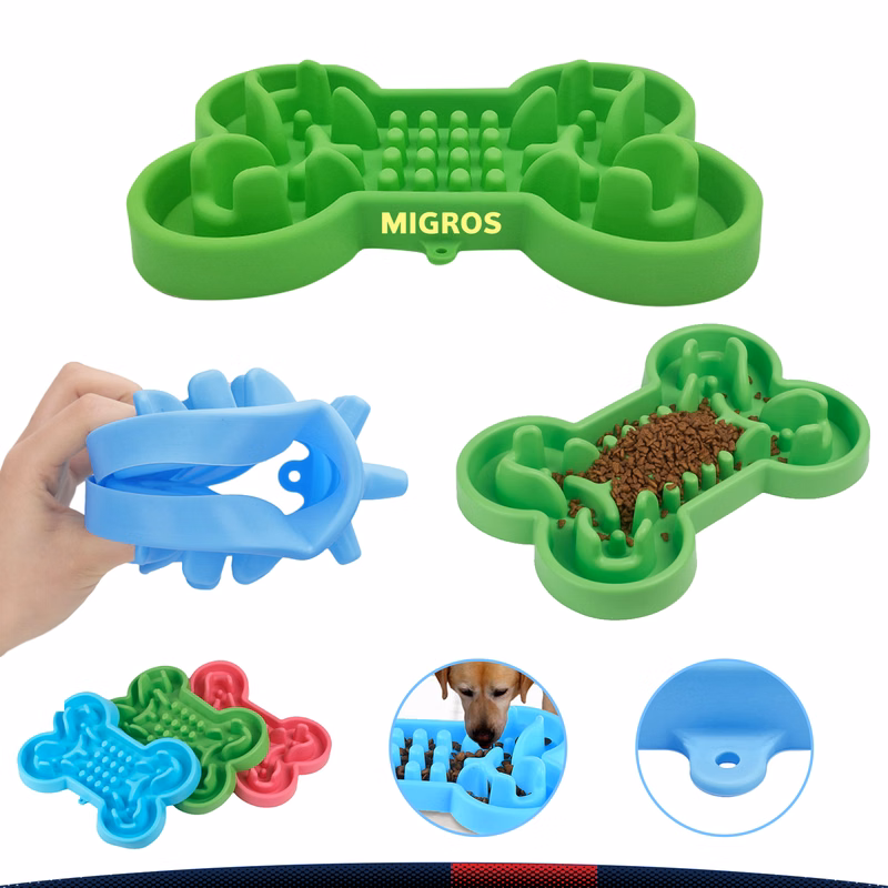 Bone Shape Slow Feeder Pet Bowl