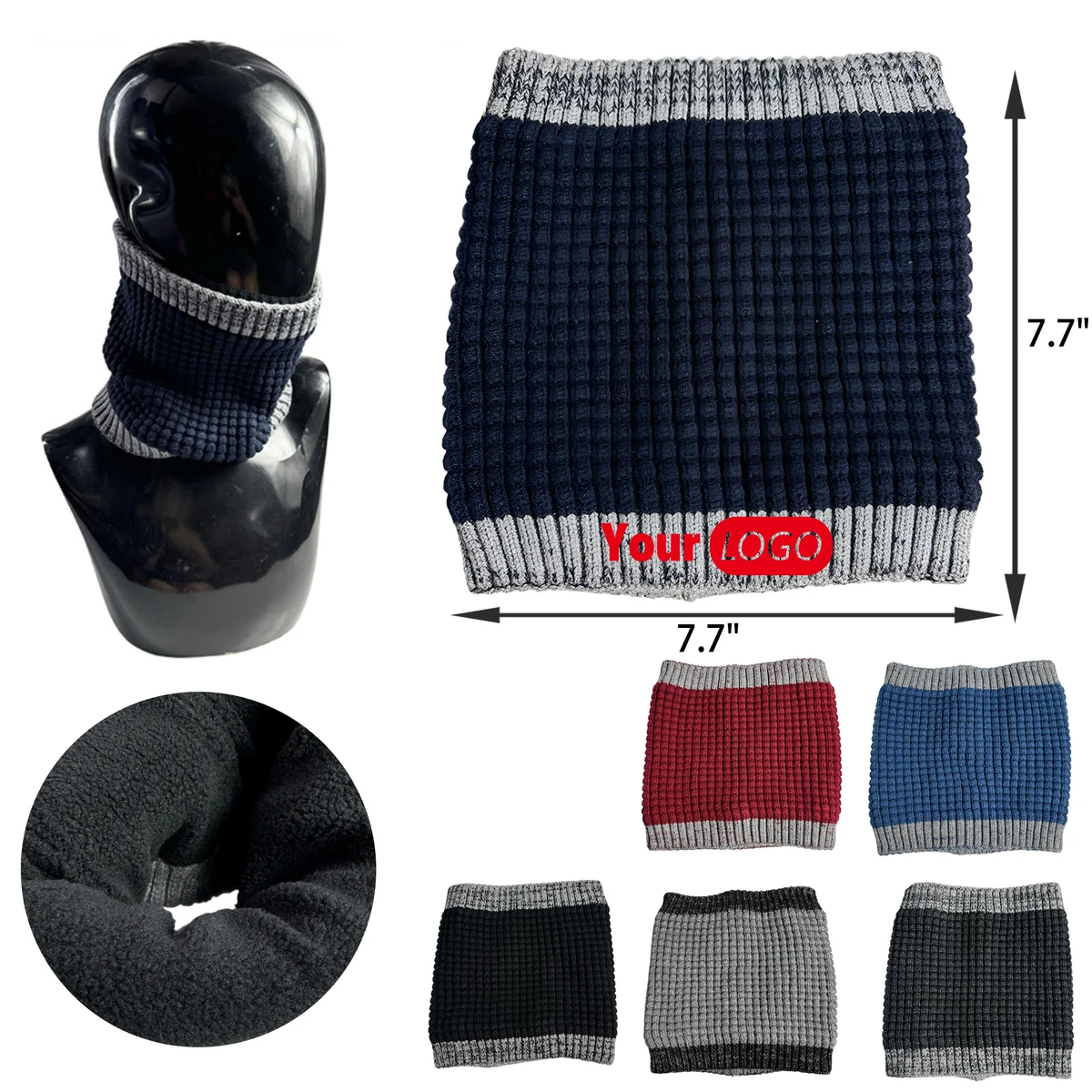 MOQ 50 PCS Flexible Winter Knitted Warm Neck Gaiter 1