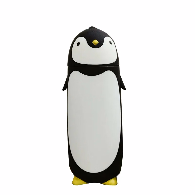 Cute Penguin portable double insulated glass cup