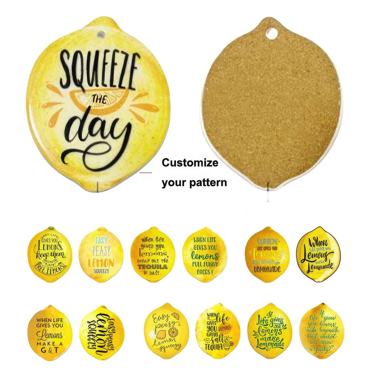 Custom Lemon shaped ceramic coasters 1