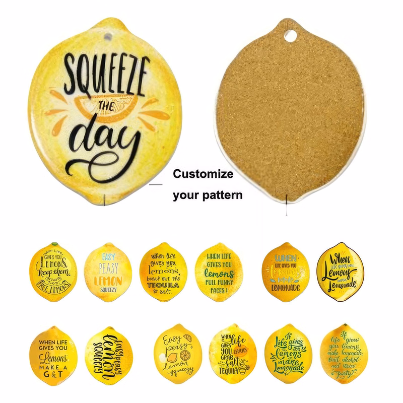 Custom Lemon shaped ceramic coasters