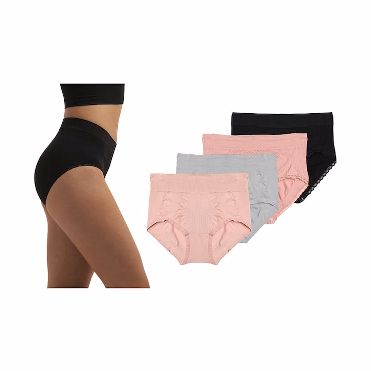 Women's Wide Waistband Seamless Panties - M-XL 4 Colors