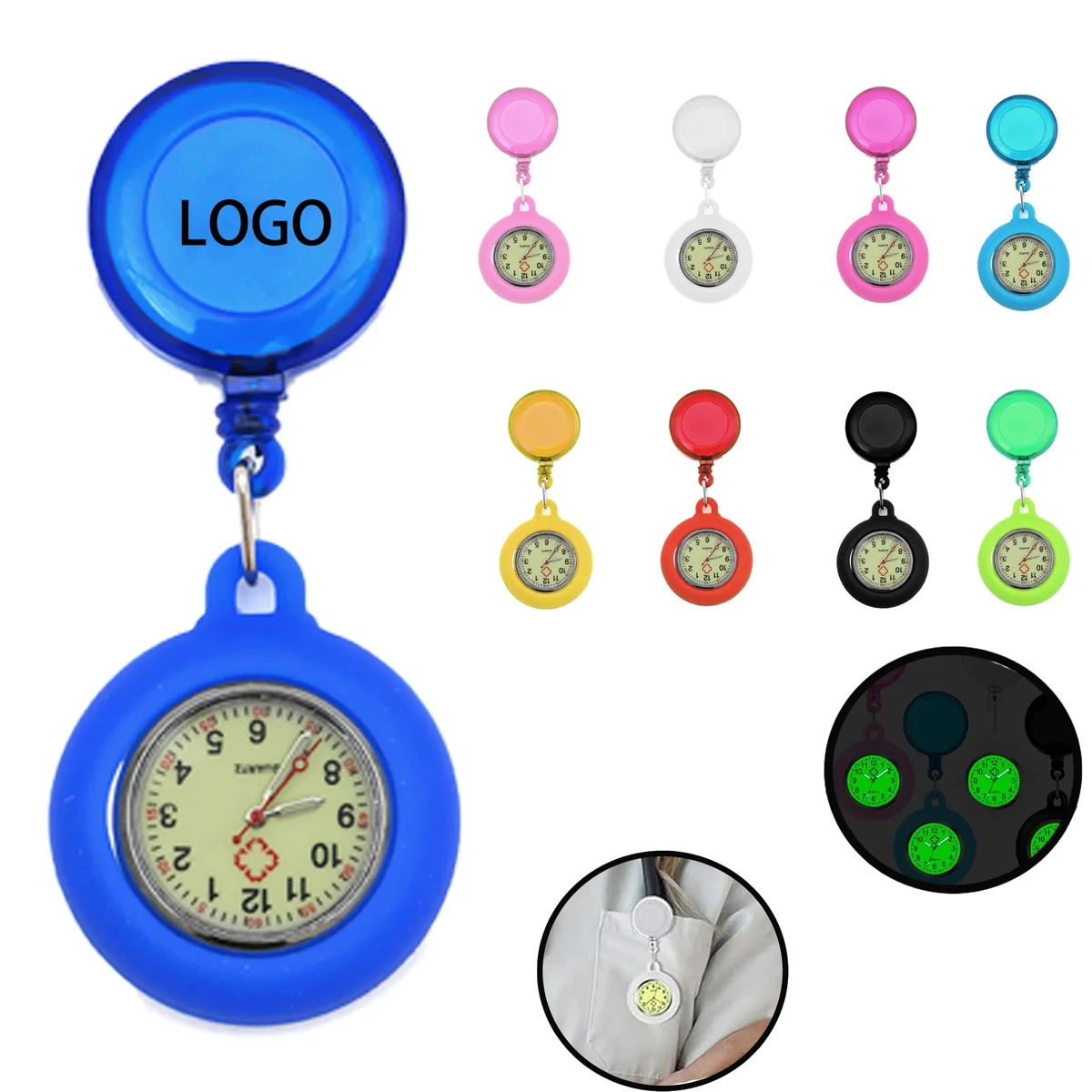 Clip on Hanging Lapel Nurse Luminous Watch 1