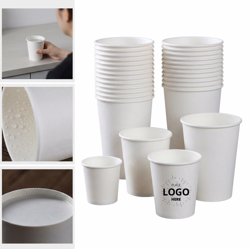 Multi-size Disposable Paper Cups with Logo Print