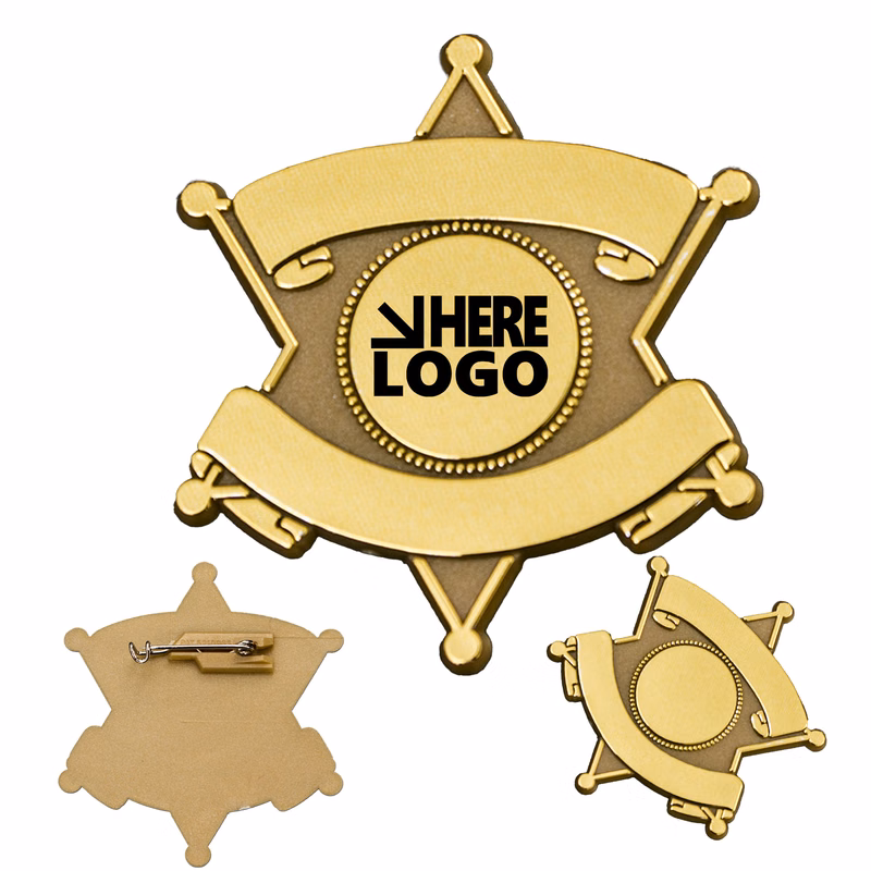 MOQ 100 Metal Lapel Badges Pins - 2.5"