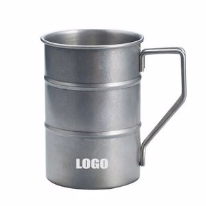 360ml Vintage Stainless Steel Cup With Wired Handle Single Layer Design