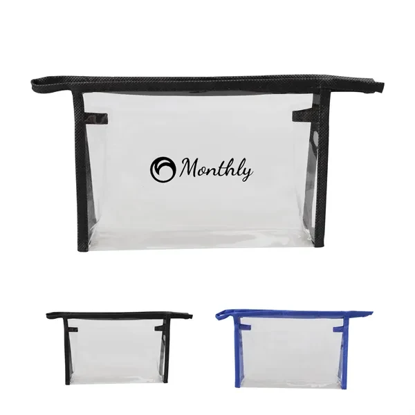 Custom PVC Transparent Cosmetic Pouch Zipper Makeup Bag 1