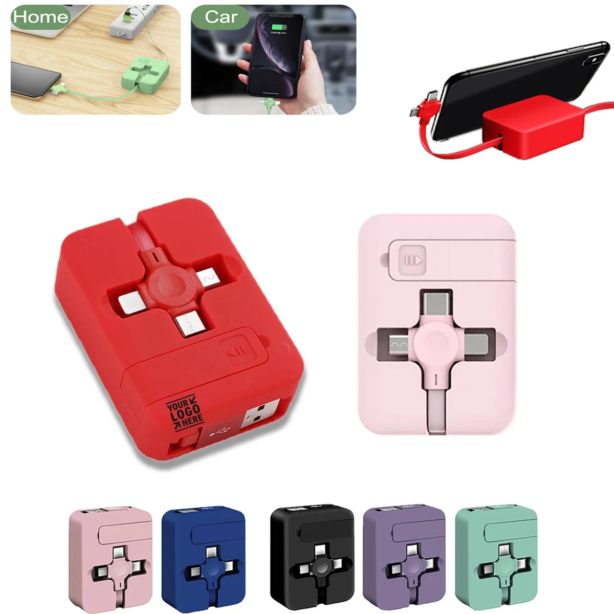 3 in 1 Multi Retractable Charging Cable Roll 1