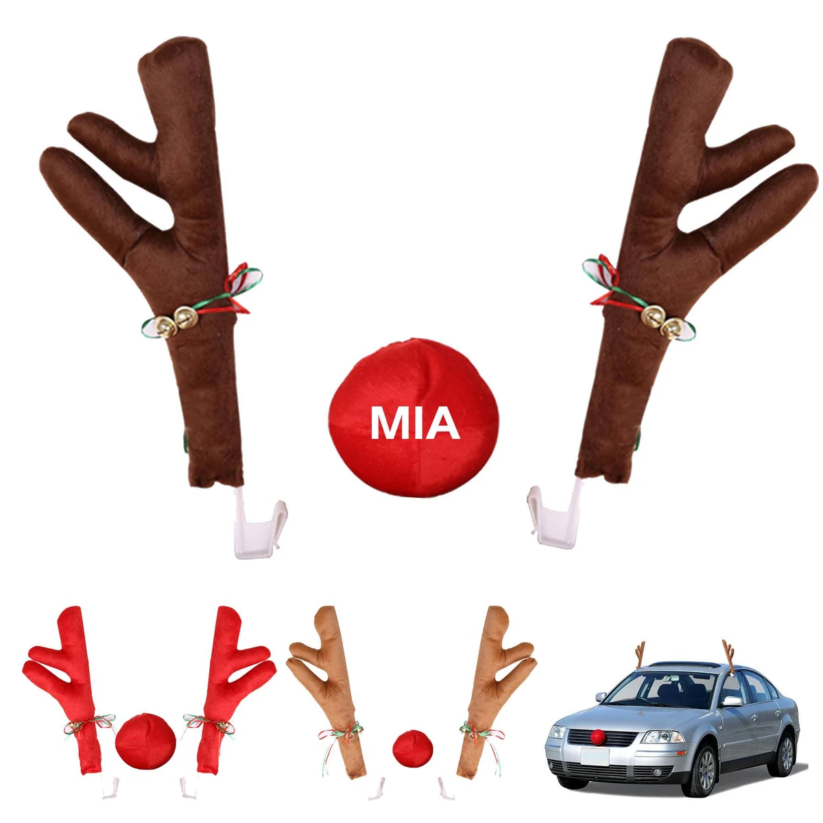 Christmas car decorated with antlers 1