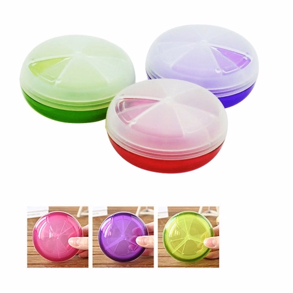 Portable Round Pill Case Organizer