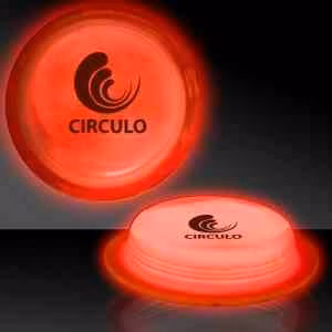 Red 3" Self-Adhering Circle Shaped Light Up Glow Badge