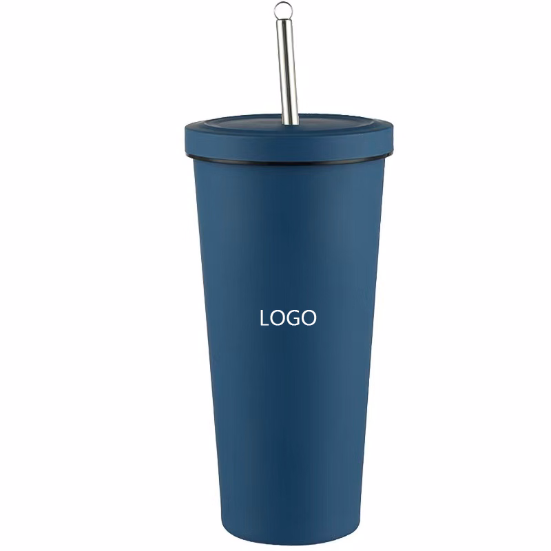 24 Oz. Stainless Steel Tumbler with Straw
