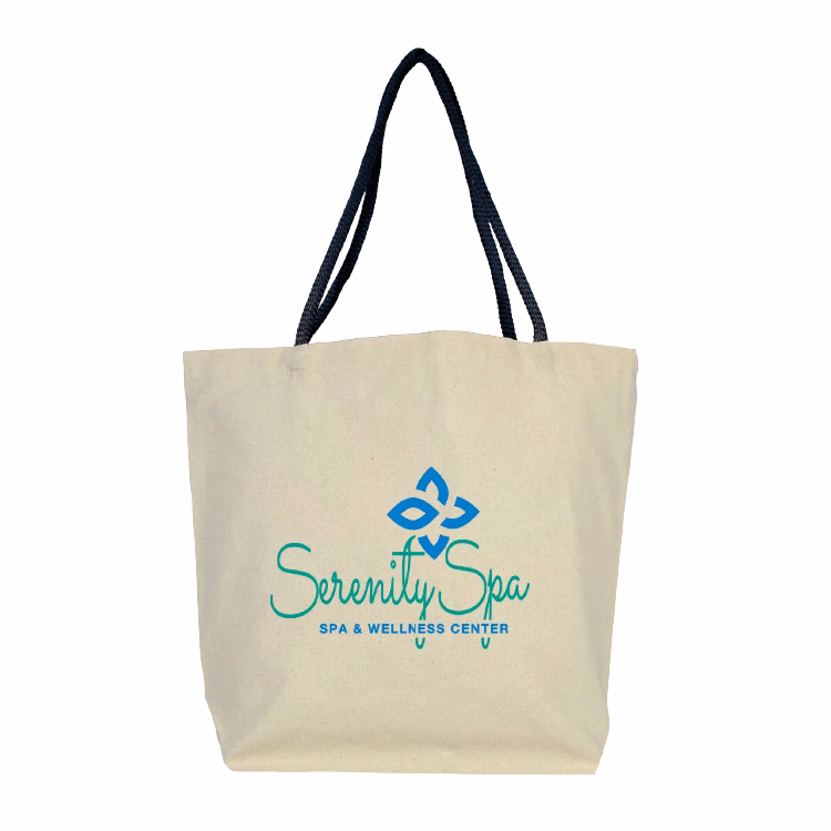 Soft Handle Black Cotton Tote
