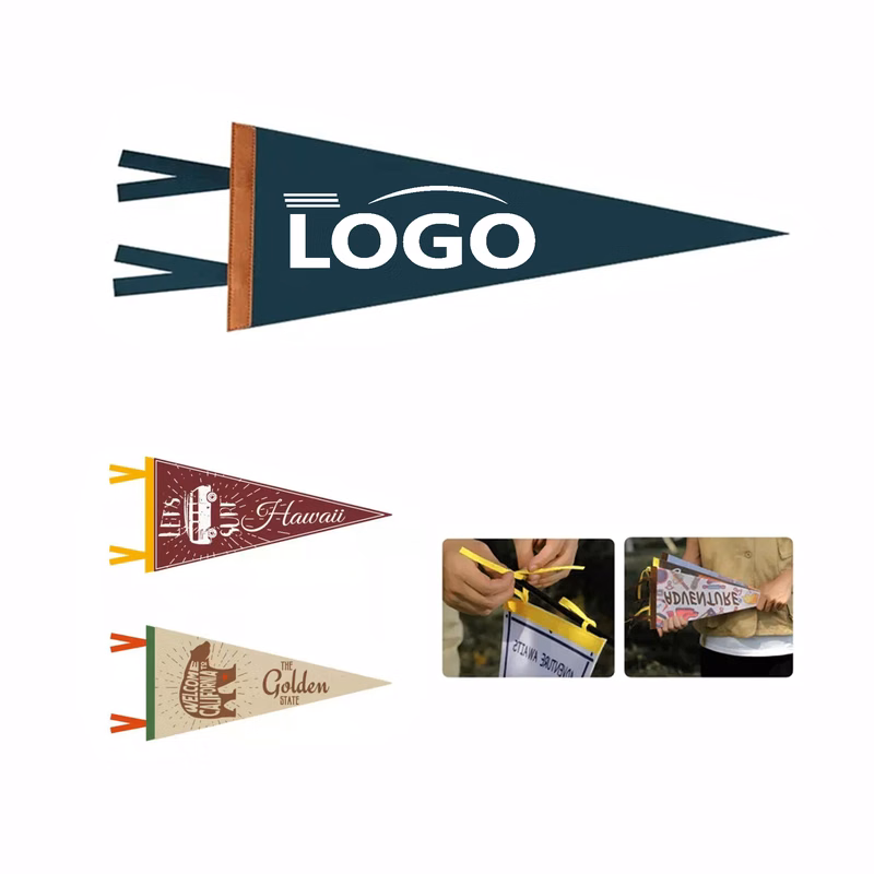Customized Felt Triangular Flag MOQ 10pcs