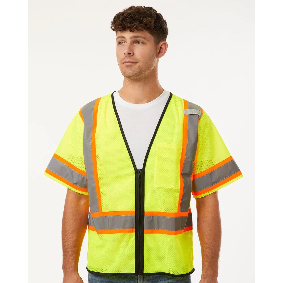 Unisex Class 3 Mesh Zippered Vest - 1565-1566 1