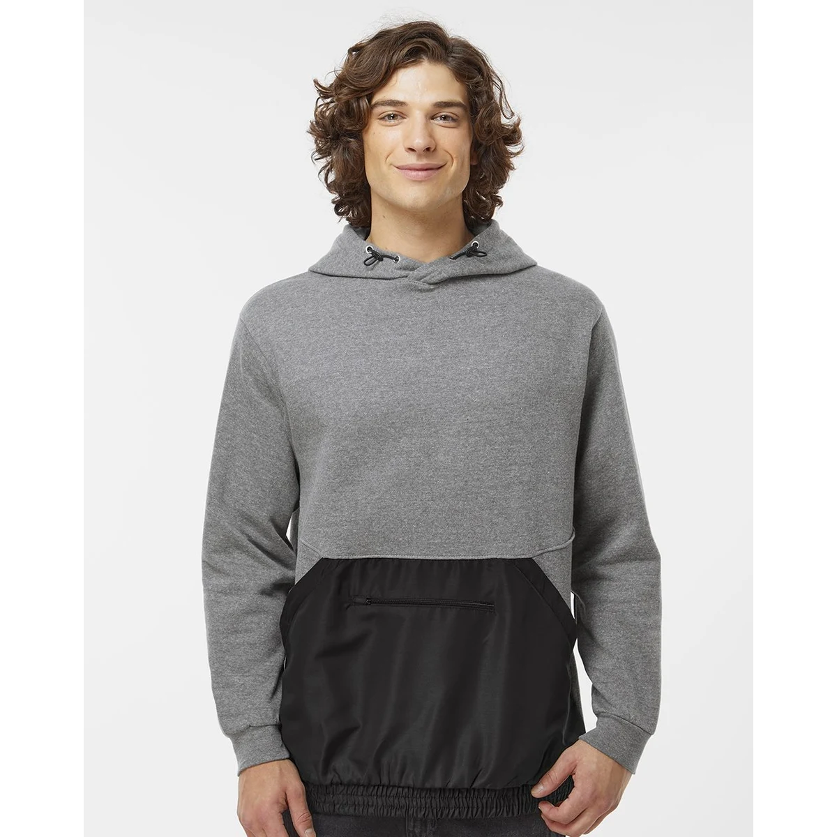 Unisex Mixed Media Hooded Sweatshirt - 23112 1
