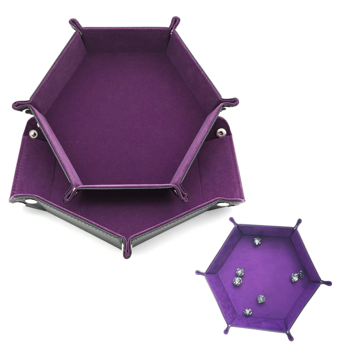 Dice PU Leather Folding Hexagon Tray 1
