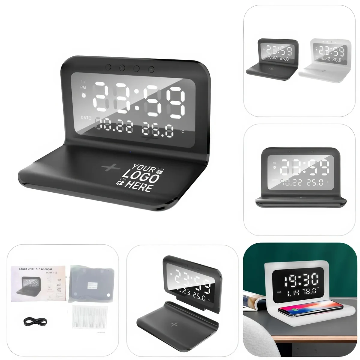 Foldable Alarm Clock Wireless Charger 1